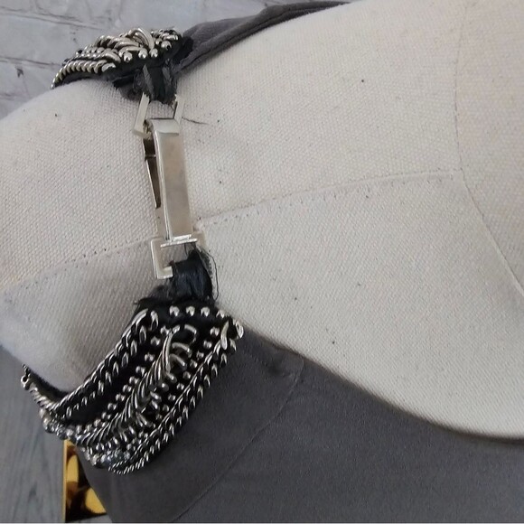 Alice+Olivia Embellished Cutout Shoulder Dress | Gray | Small | EUC - Picture 12 of 16